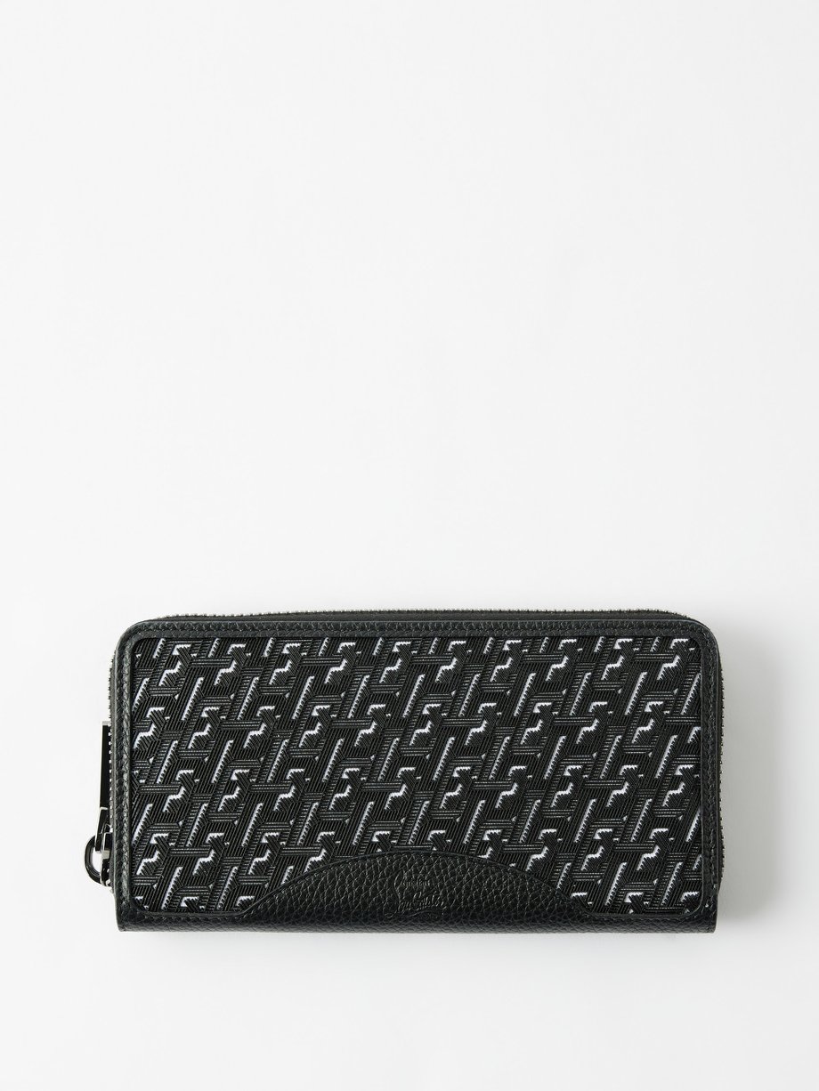 Black Panettone monogram-jacquard zip-around wallet | Christian