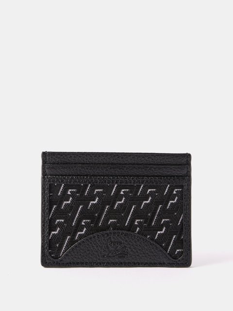 Noir Porte cartes en cuir grain M Kios Christian Louboutin