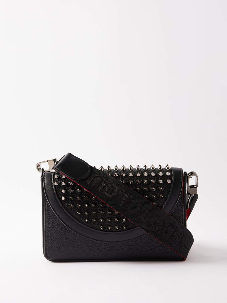 CHRISTIAN LOUBOUTIN: By My Side bag in grained leather - Black