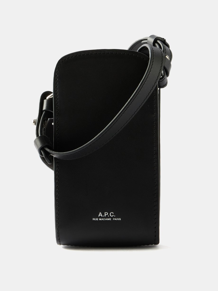 Black James micro leather cross-body bag | A.P.C. | MATCHES UK