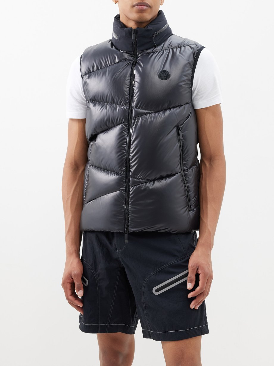 Black Tago quilted down gilet | Moncler | MATCHES UK