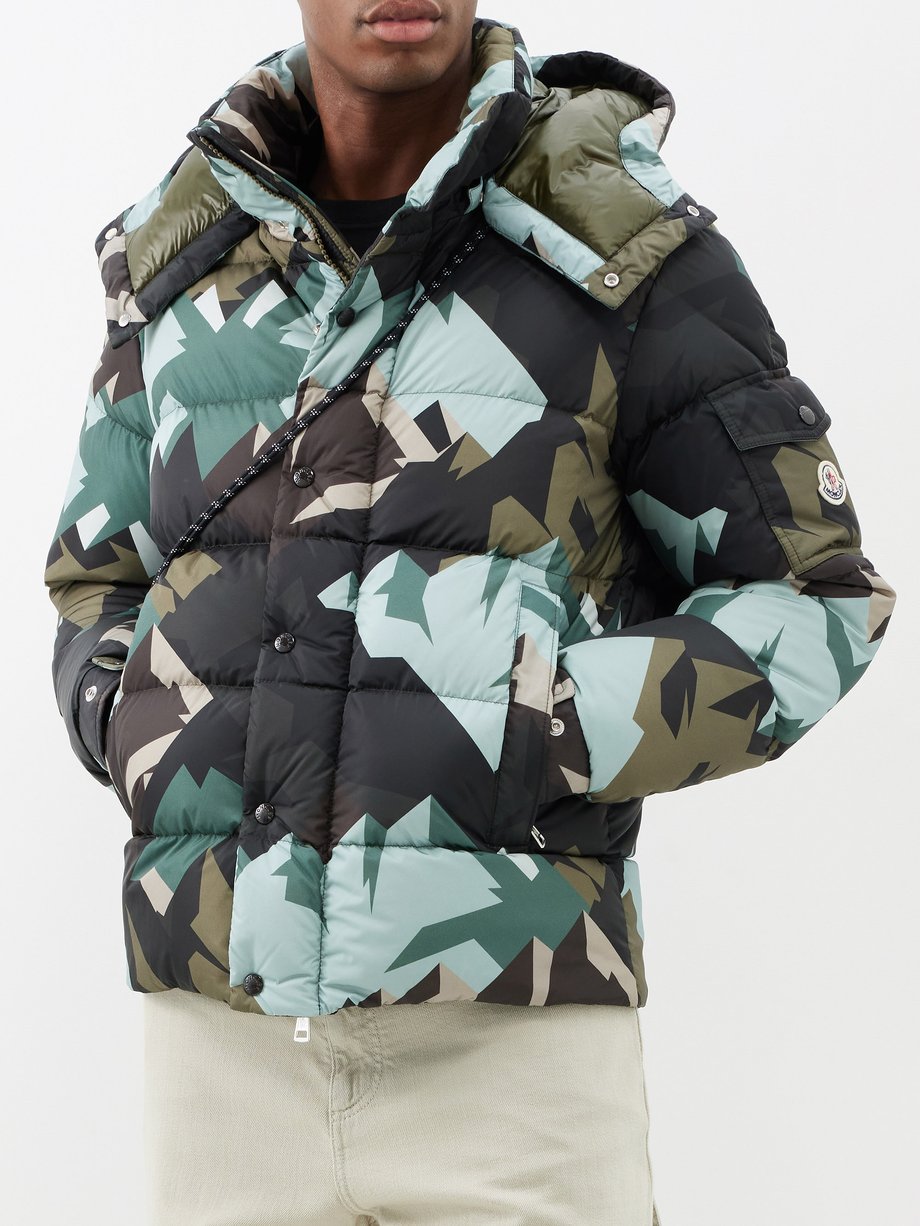 Green Mosa camouflage-print quilted down jacket | Moncler | MATCHES US