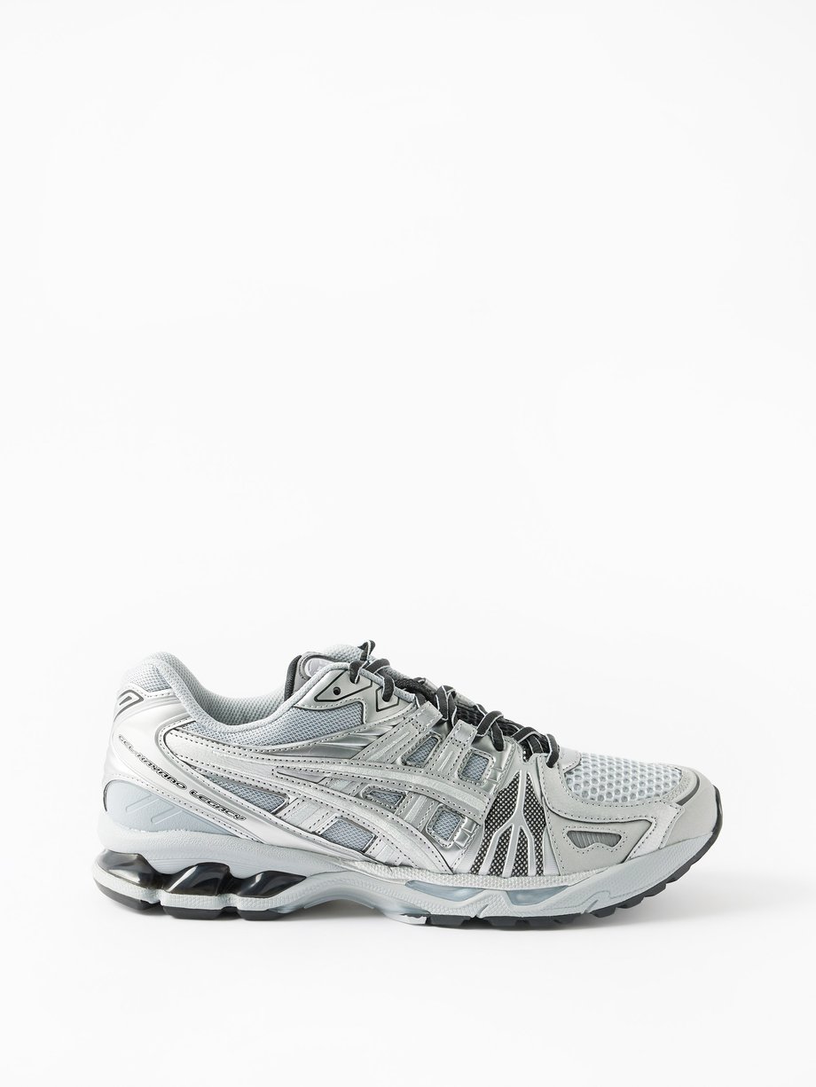 Silver GEL-Kayano Legacy mesh and faux-leather trainers | Asics ...