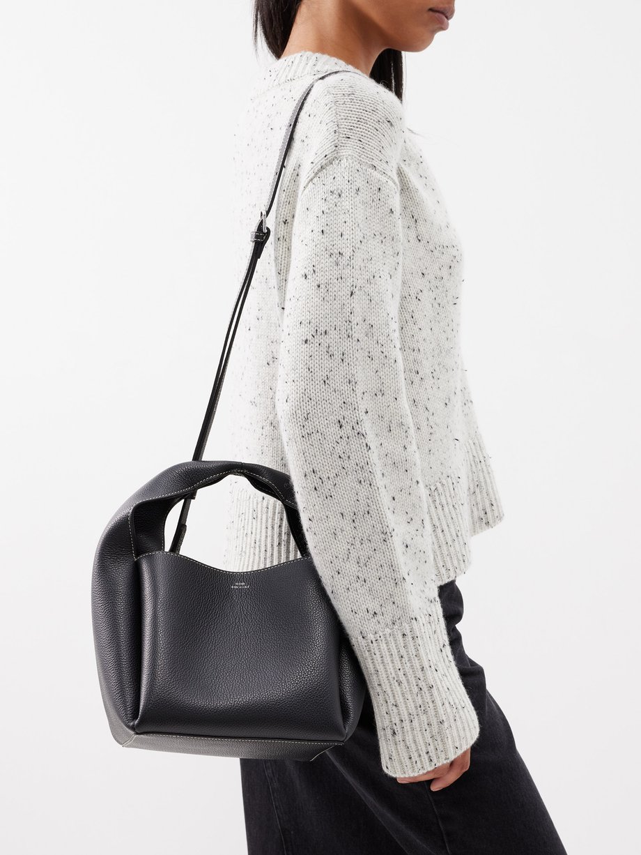 Black Grained-leather bucket bag | Toteme | MATCHES UK