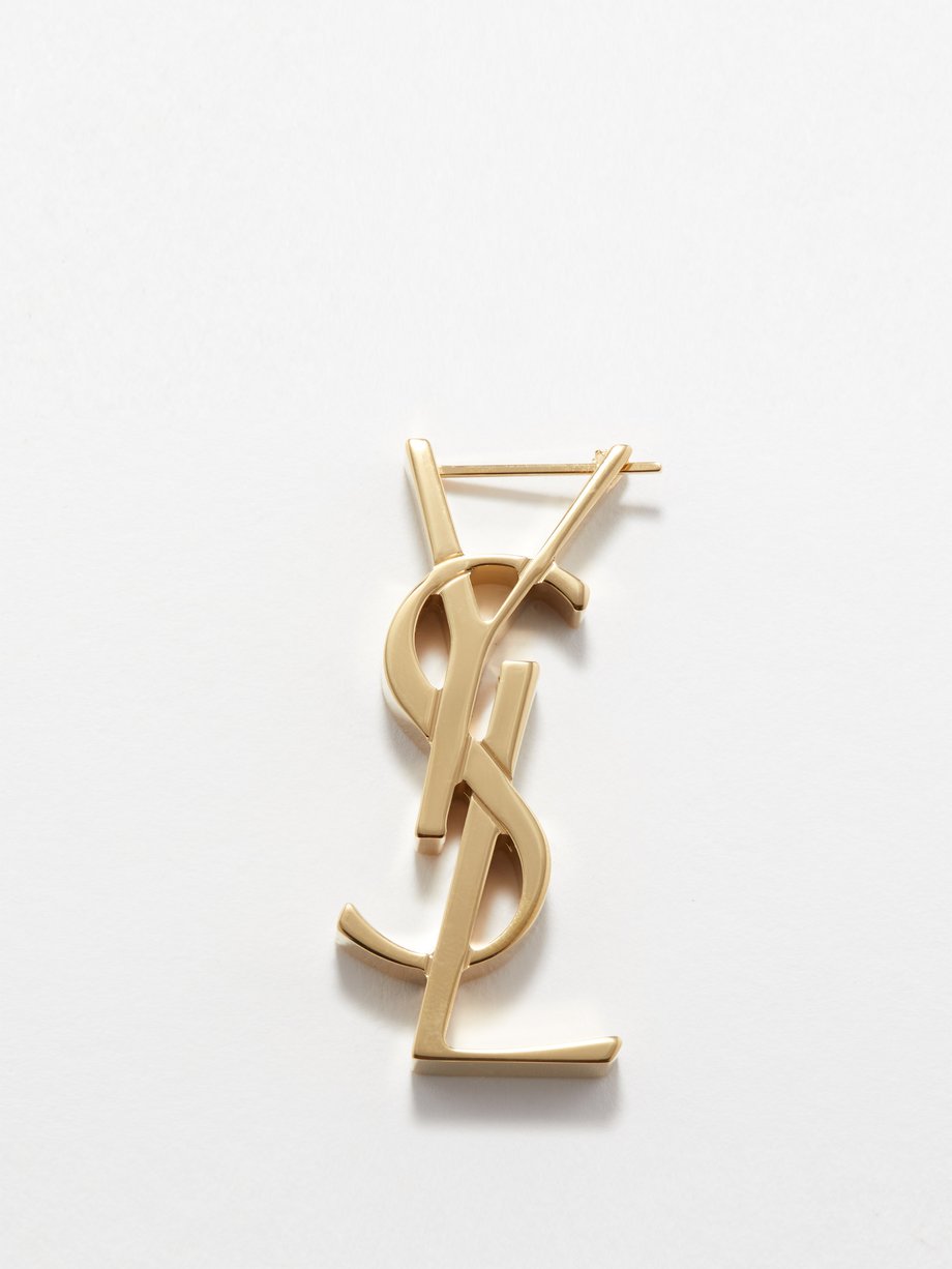 Gold YSL-logo single earring | Saint Laurent | MATCHES UK