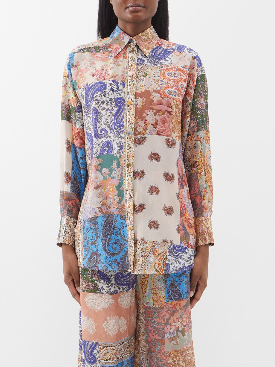 Print Devi paisley-print silk shirt | Zimmermann | MATCHESFASHION US