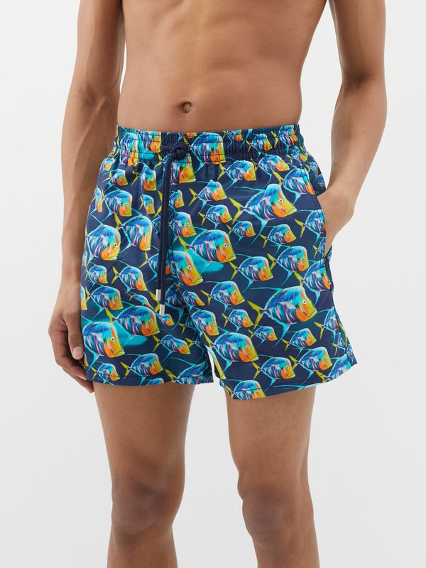 Vilebrequin Moorea piranha-print recycled-fibre swim shorts