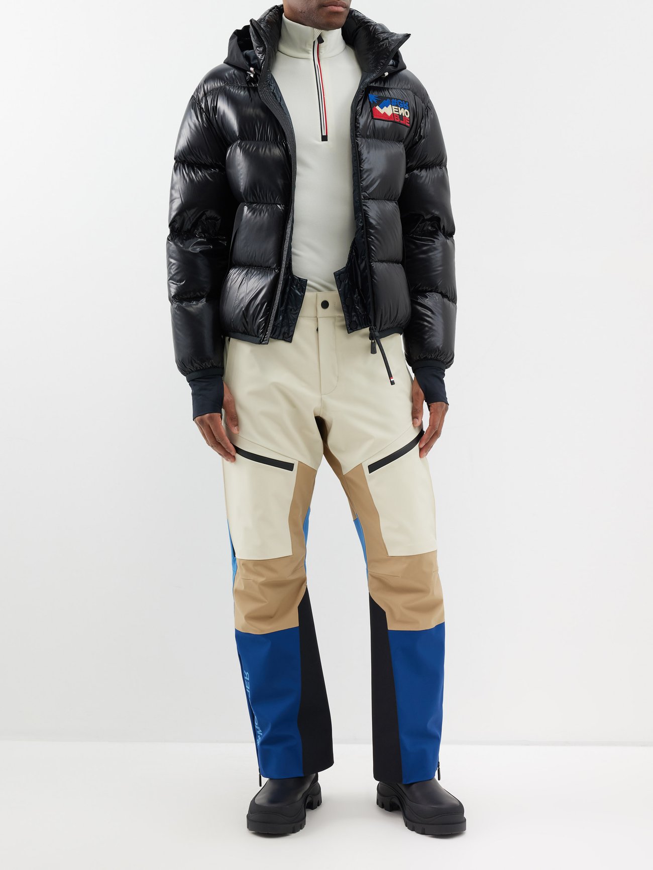 Black Marcassin quilted down ski jacket, Moncler Grenoble