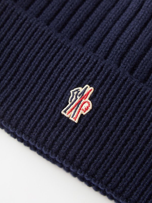 Moncler Grenoble Logo-patch ribbed-knit wool beanie