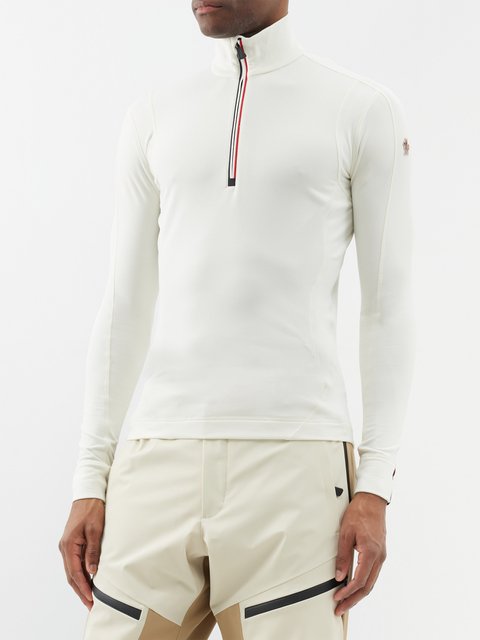 White Harry half-zip fleece ski top, Bogner