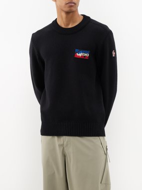 Moncler Grenoble Logo-patch technical-knit sweater