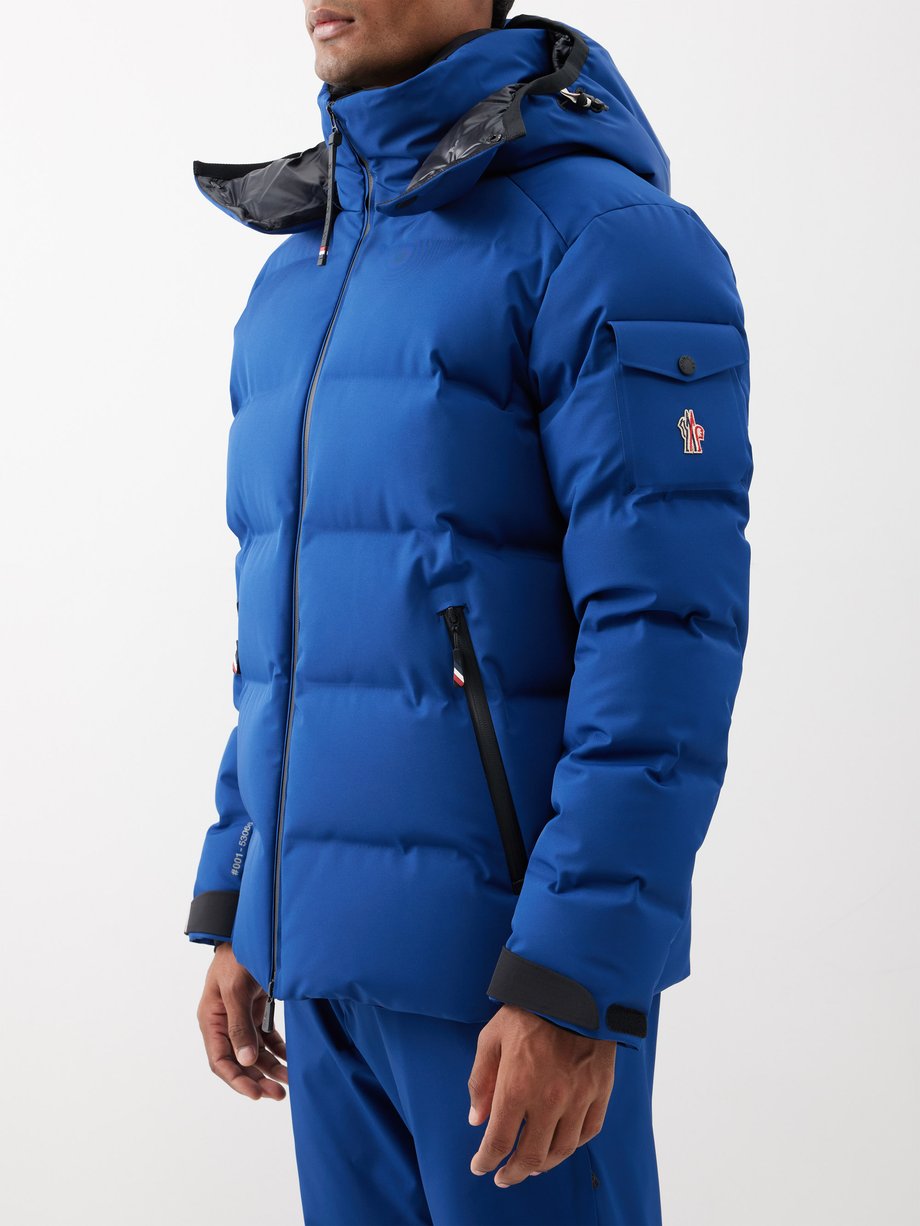 Blue Montgetech quilted down ski jacket