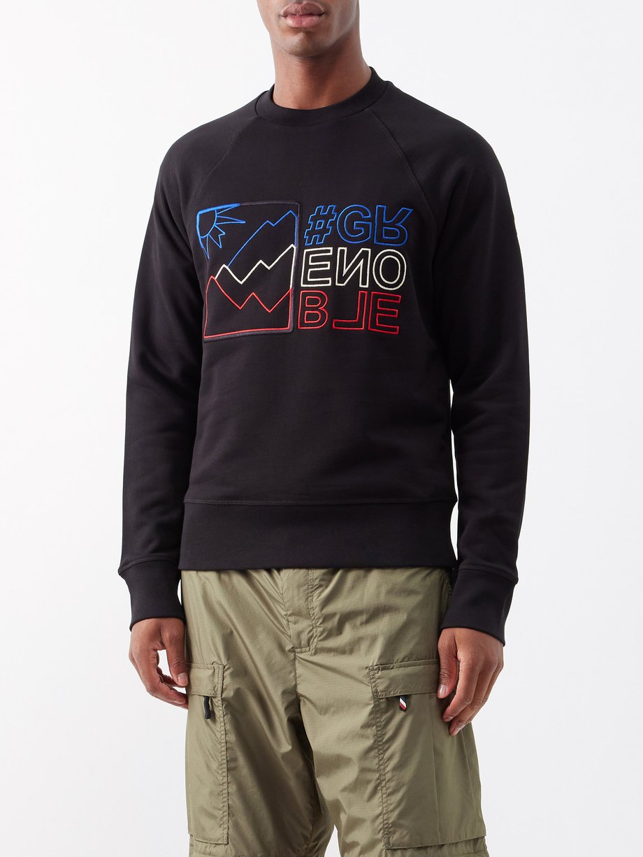 Moncler Grenoble Sweat-shirt en jersey de coton à broderie logo