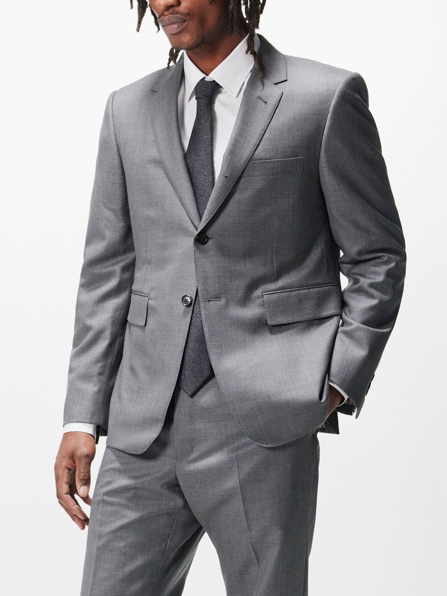 Grey Wool twill suit jacket | Thom Browne | MATCHES UK