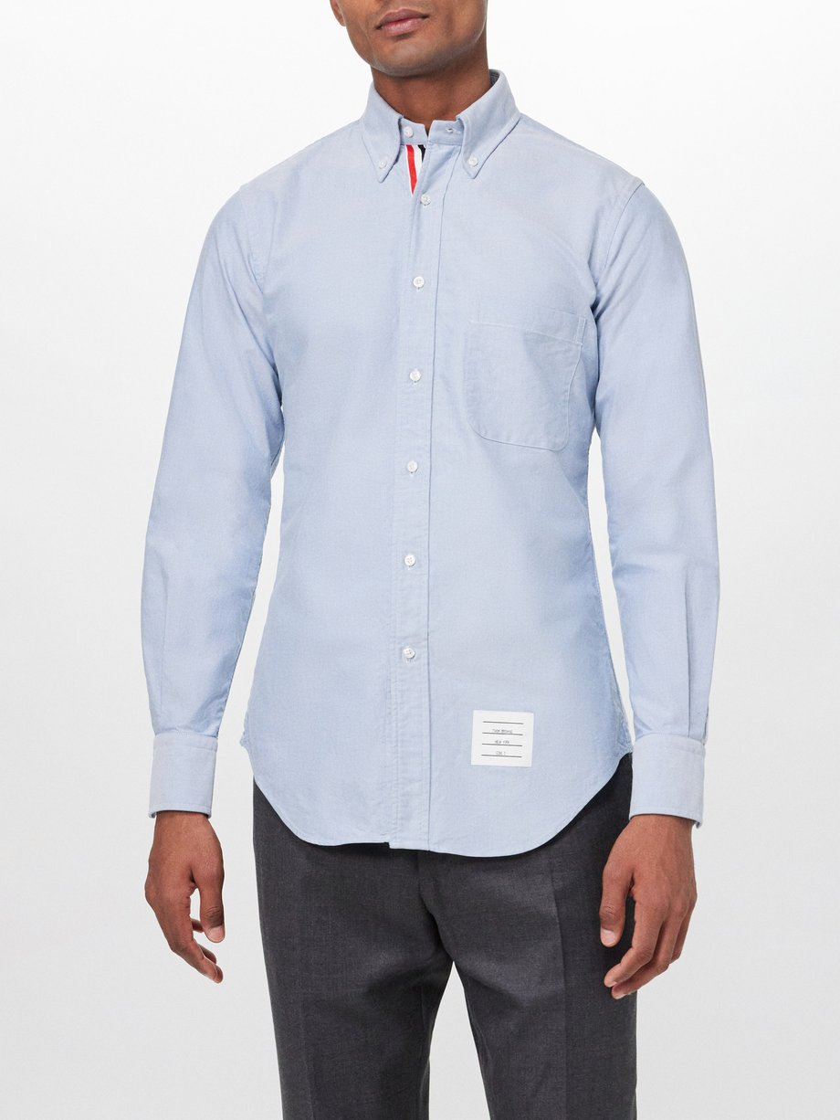 Thom Browne Tricolour-placket cotton Oxford shirt
