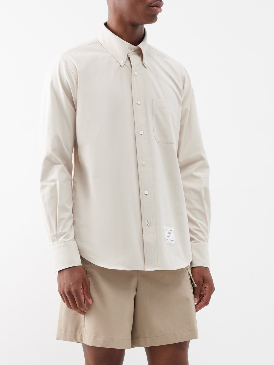 White Striped-back cotton-flannel shirt | Thom Browne | MATCHESFASHION UK