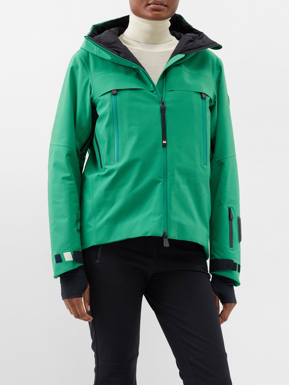 Green Chanavey hooded GoreTex down ski jacket, Moncler Grenoble