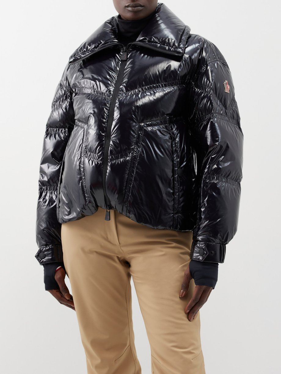 Black Cluses high-shine quilted down ski jacket, Moncler Grenoble