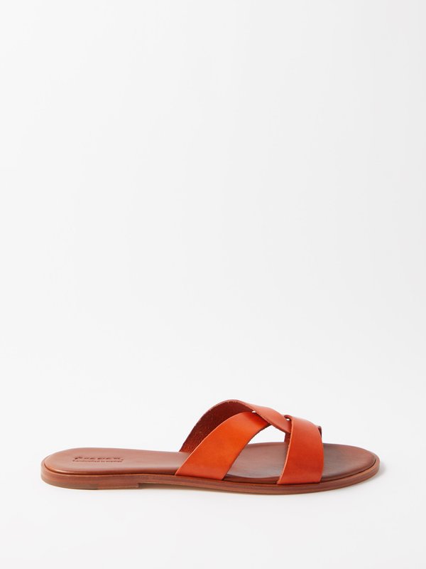 Orange Positano leather sandals | Dragon Diffusion | MATCHES UK