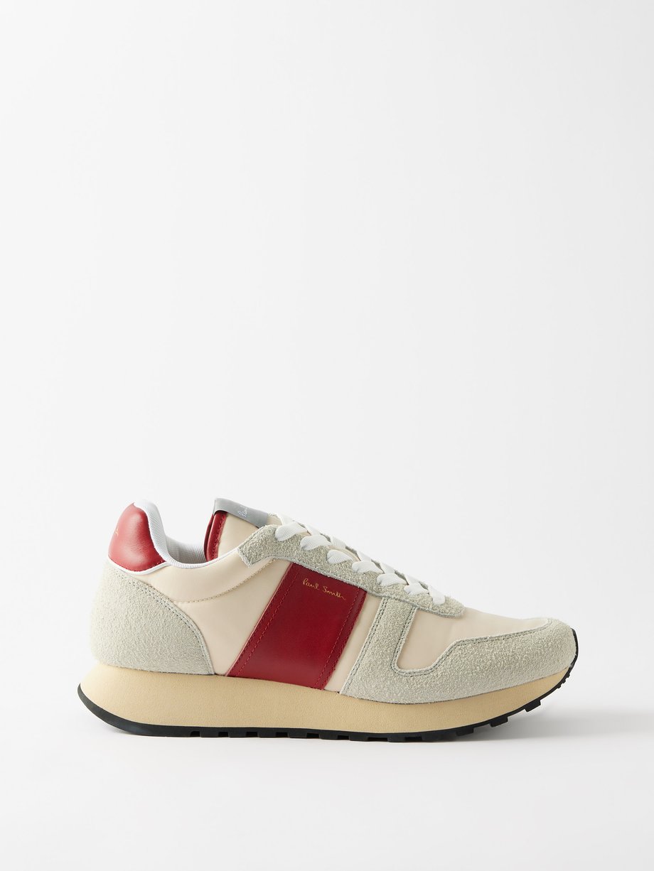 Beige Eighties suede and mesh trainers | Paul Smith | MATCHES UK