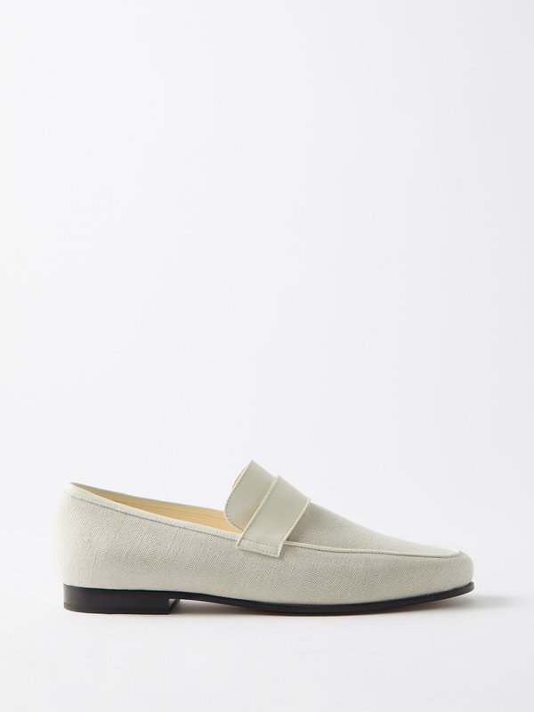 White Canvas penny loafers | Toteme | MATCHES UK