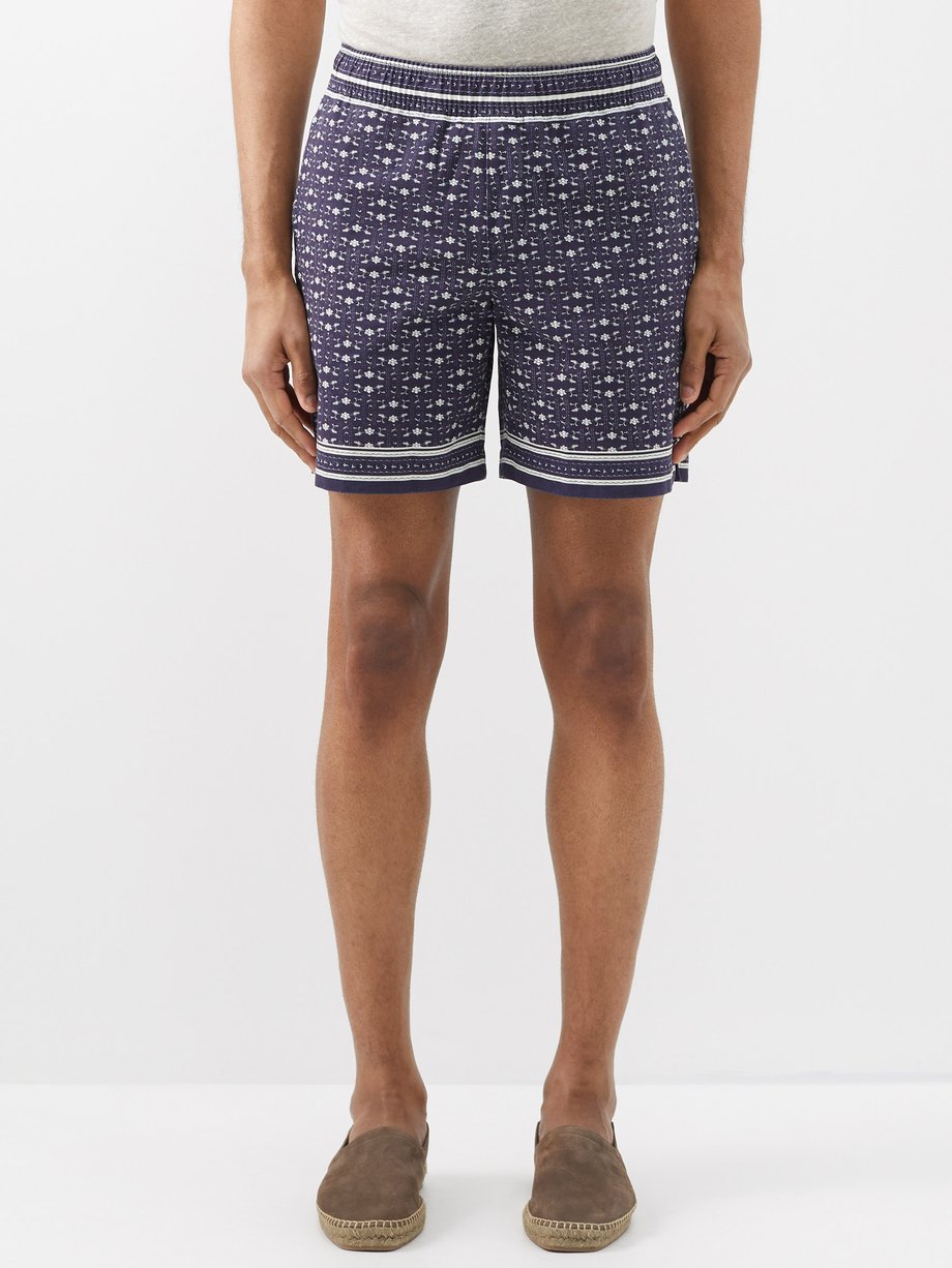Navy Louis bandana-print cotton shorts | Orlebar Brown | MATCHESFASHION UK