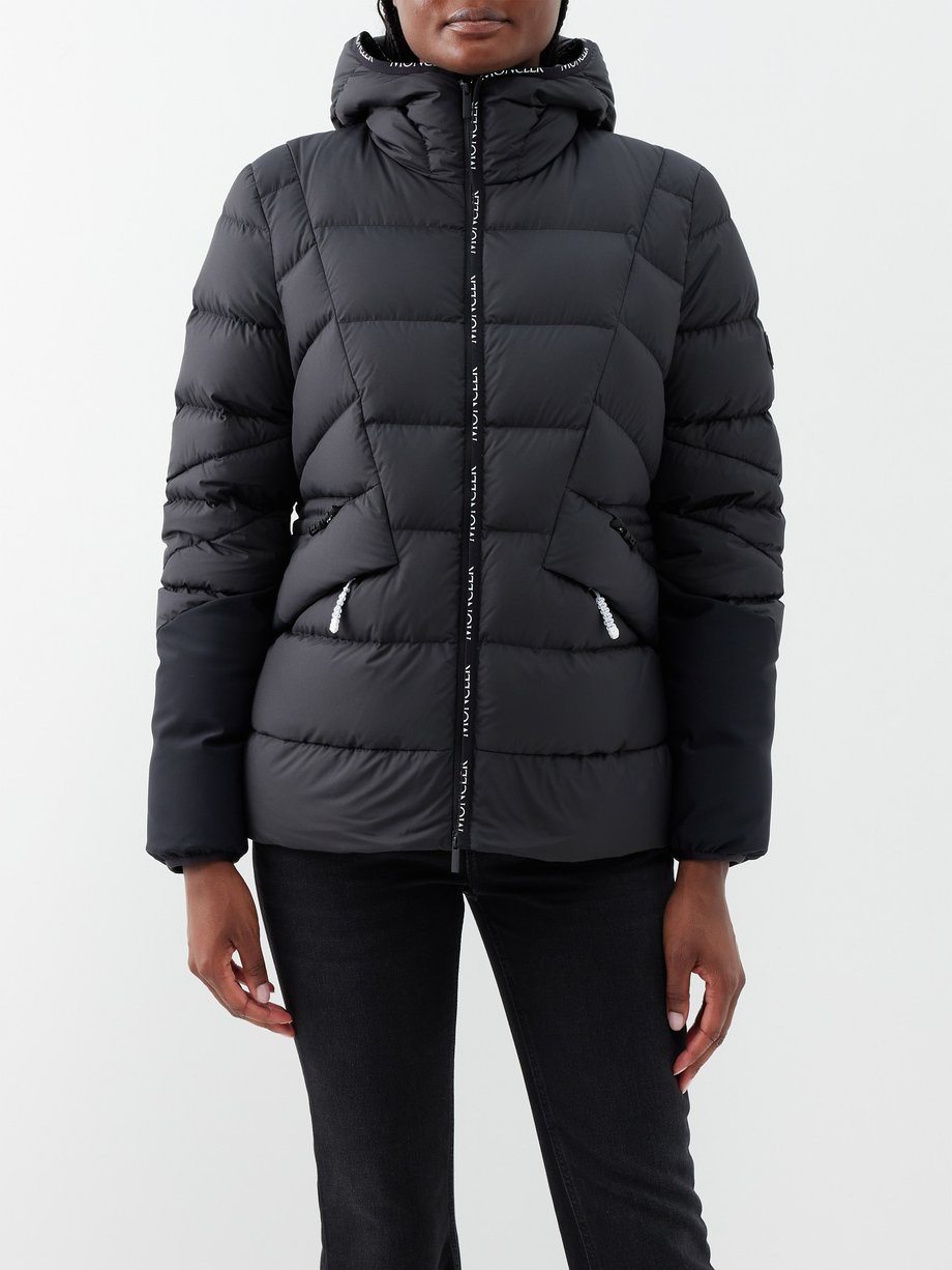 Black Sittang hooded quilted down jacket | Moncler | MATCHES UK
