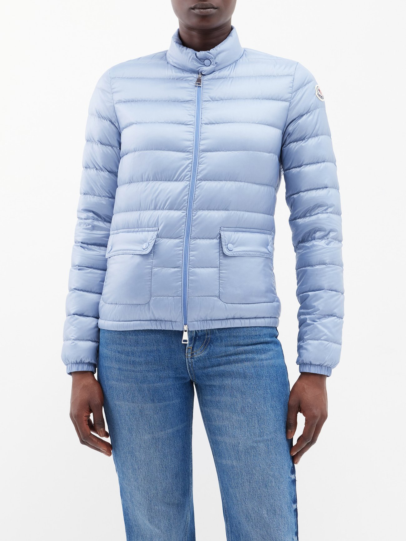 Blue Lans flap-pocket quilted-down jacket | Moncler | MATCHESFASHION US