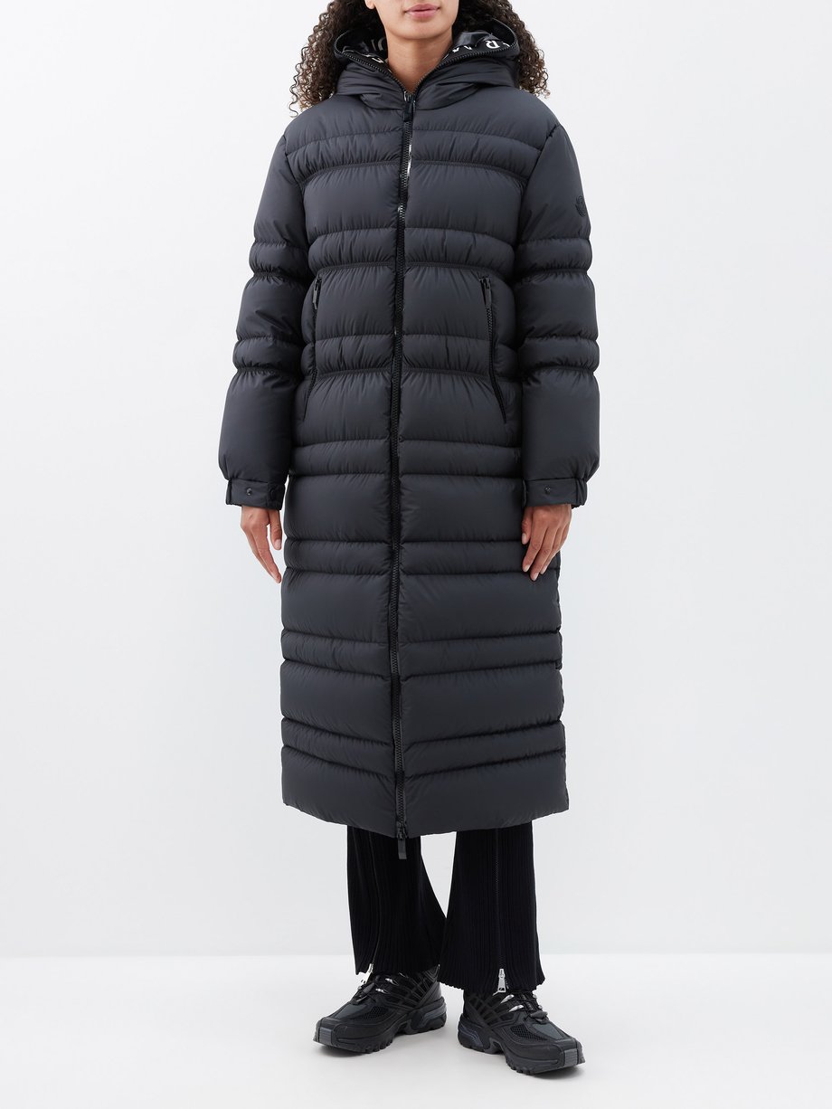 Black Tumen quilted down hooded coat | Moncler | MATCHES UK