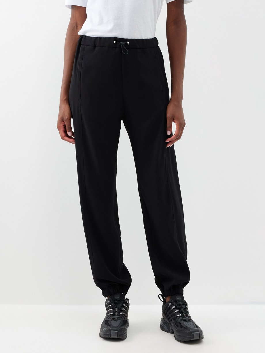 Black Enver toggle-waist satin track pants | Moncler | MATCHES UK