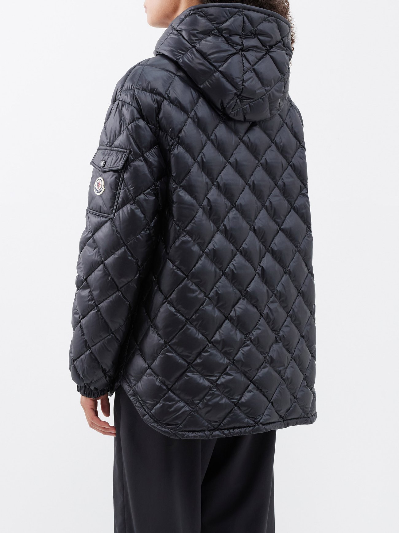 Moncler Diamond-quilted Down Hooded Jacket - Black