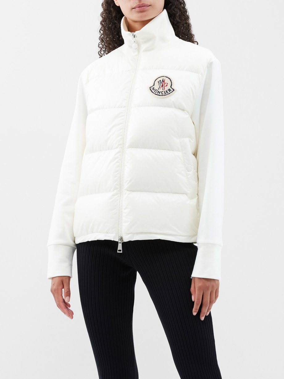 White Cotton-knit quilted-panel jacket | Moncler | MATCHESFASHION US