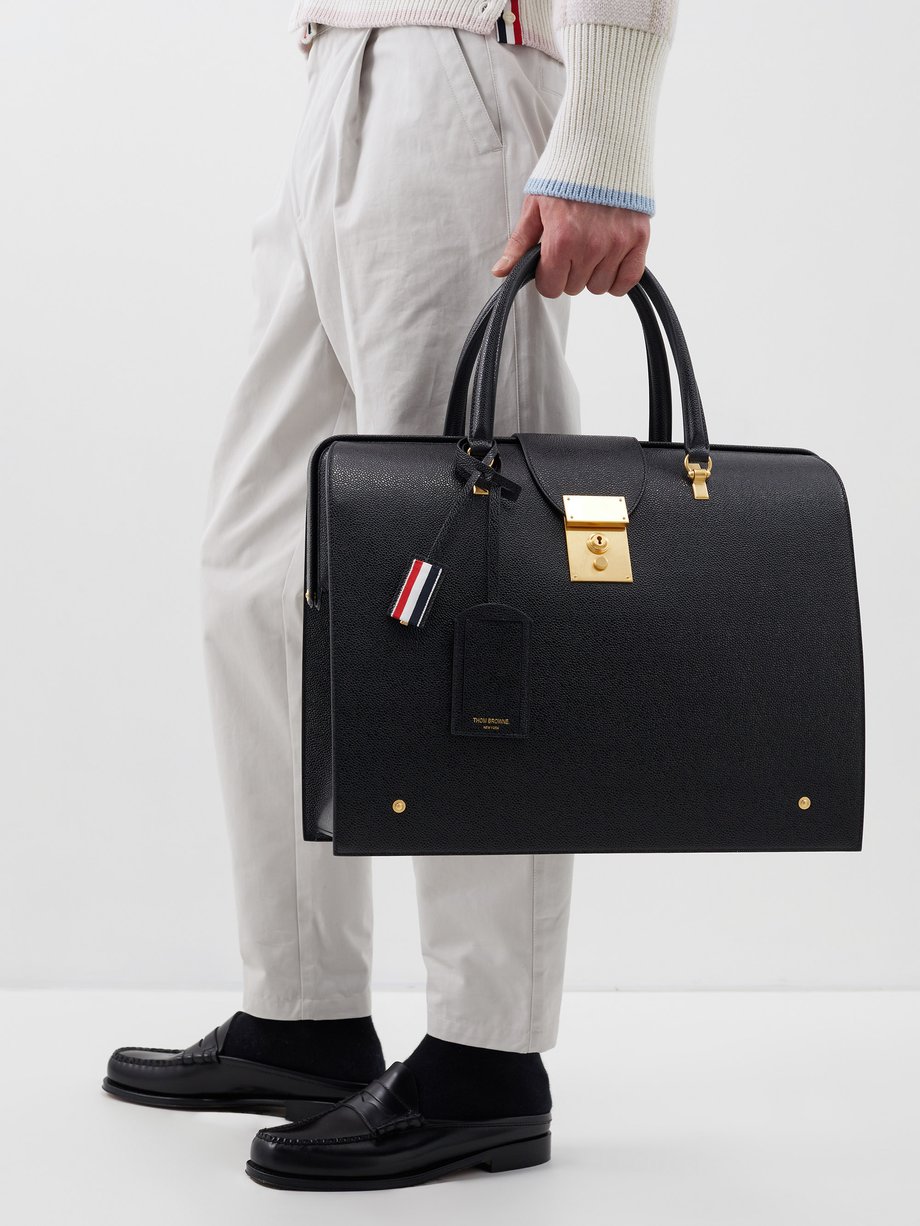 Mr Thom grained-leather briefcase video