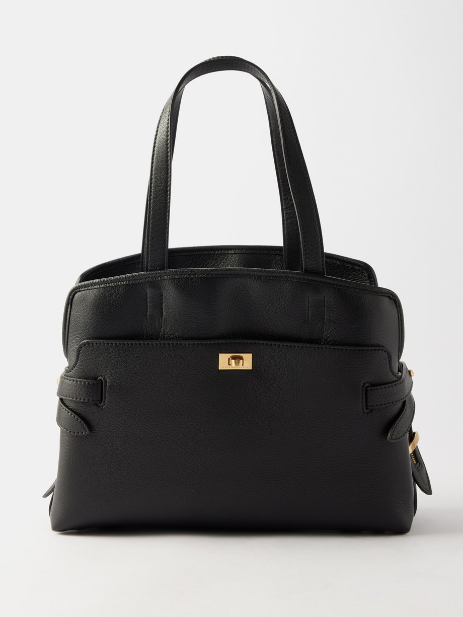 Black Wilson grained-leather shoulder bag | Anya Hindmarch | MATCHES UK