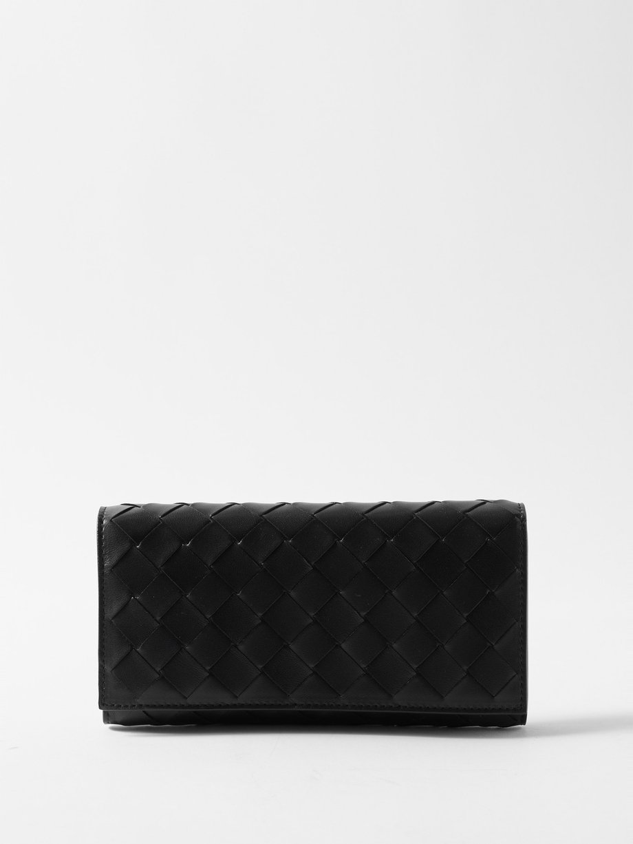 Black Intrecciato-leather wallet | Bottega Veneta | MATCHES UK