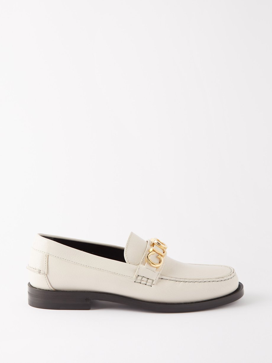 White Cara buckled leather loafers | Gucci | US