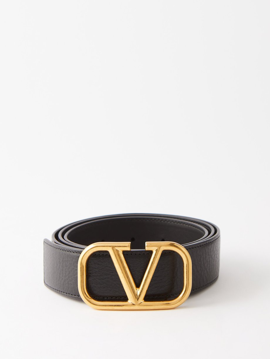 Black V-Logo leather belt | Valentino Garavani | MATCHES UK