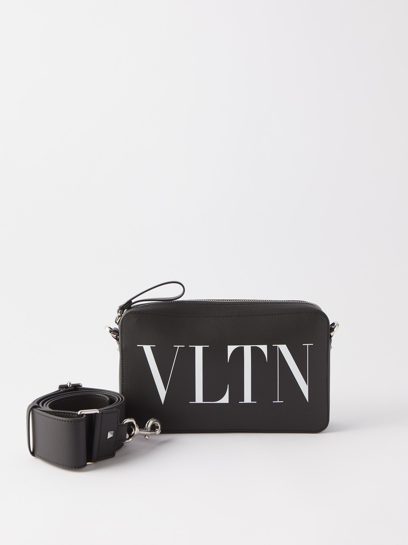VLTN-logo leather cross-body bag