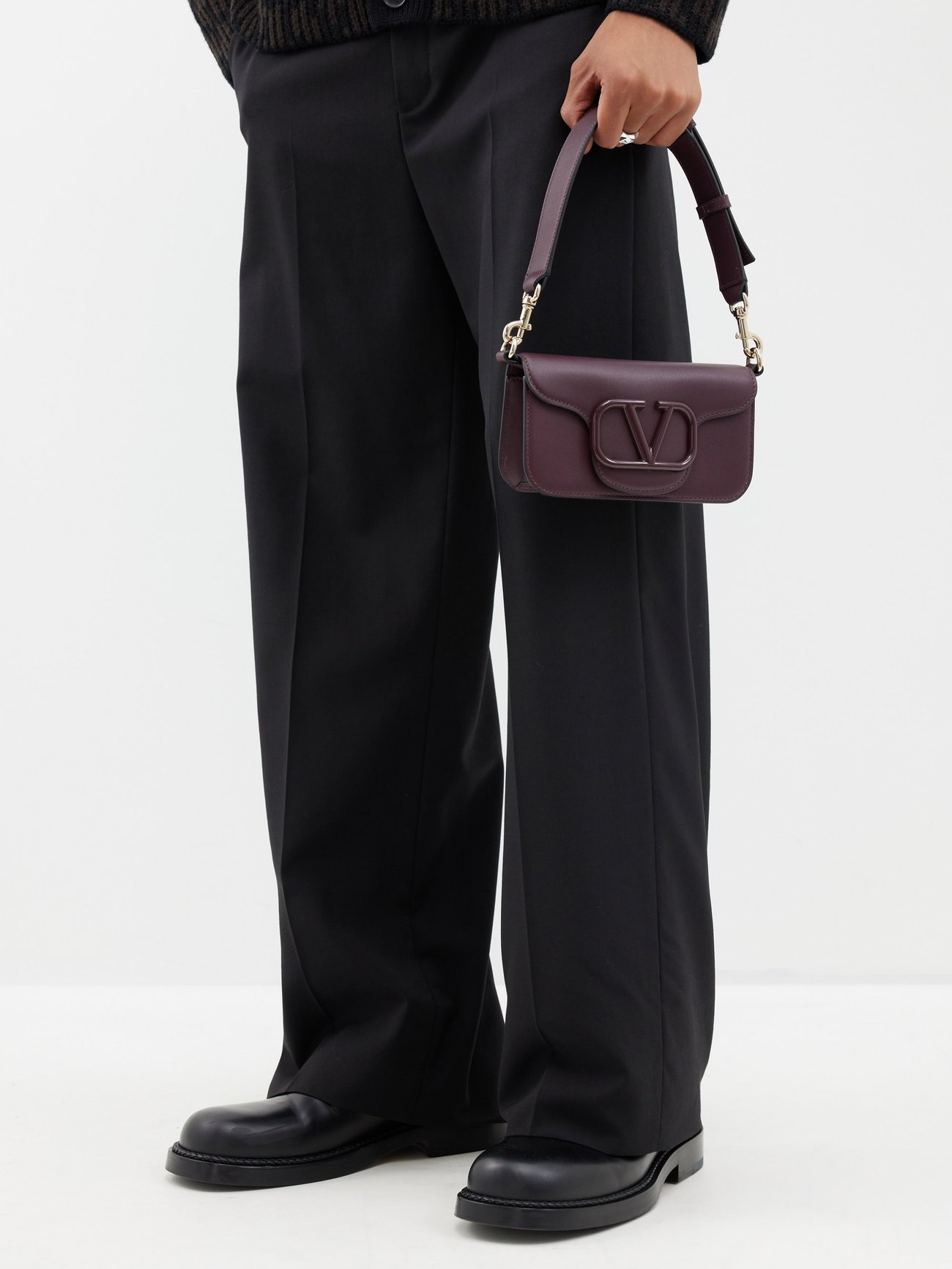 V-sling small leather shoulder bag, Valentino Garavani, MATCHESFASHION US