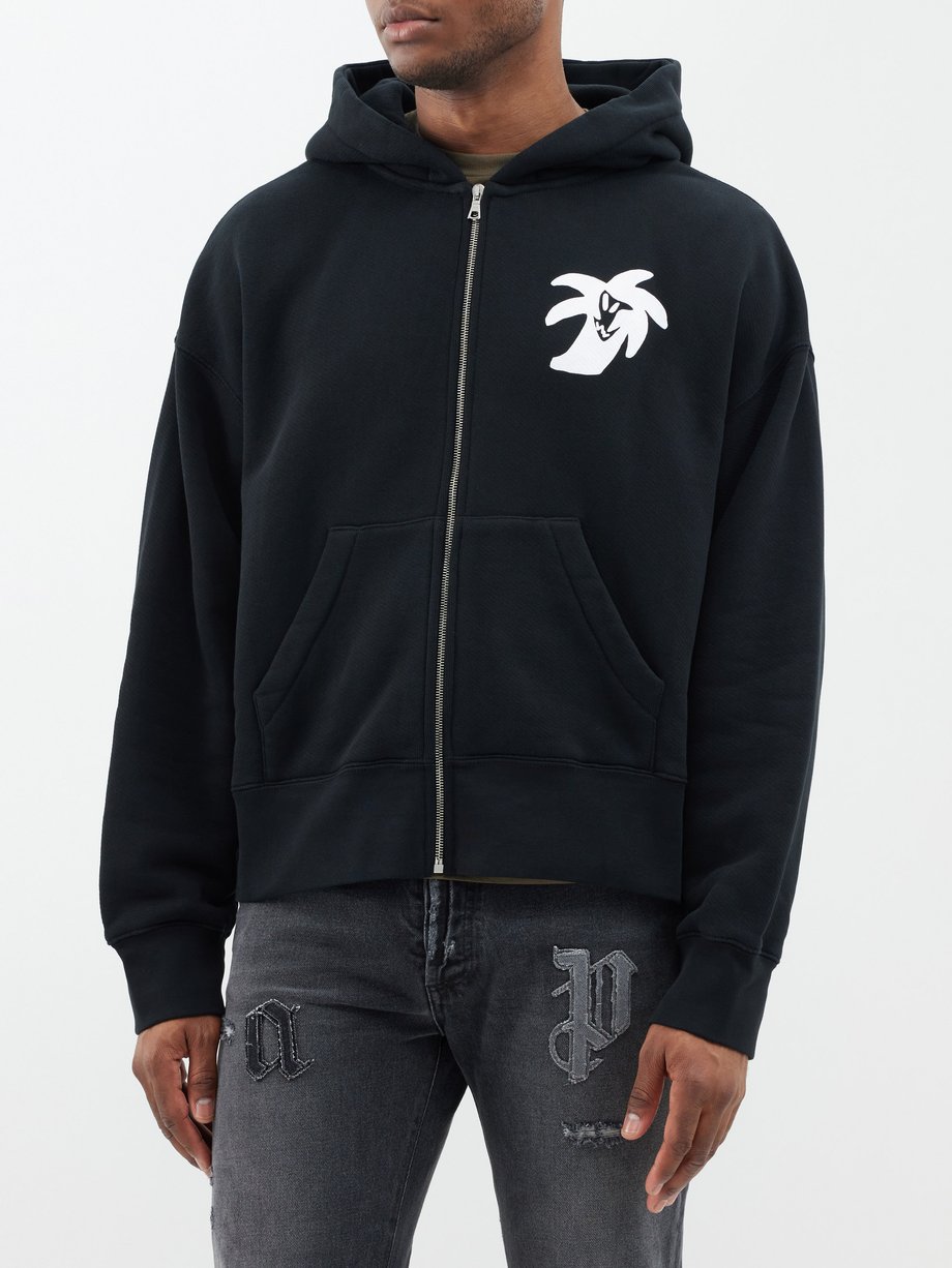 Black Hunter cotton-jersey hoodie | Palm Angels | MATCHESFASHION US