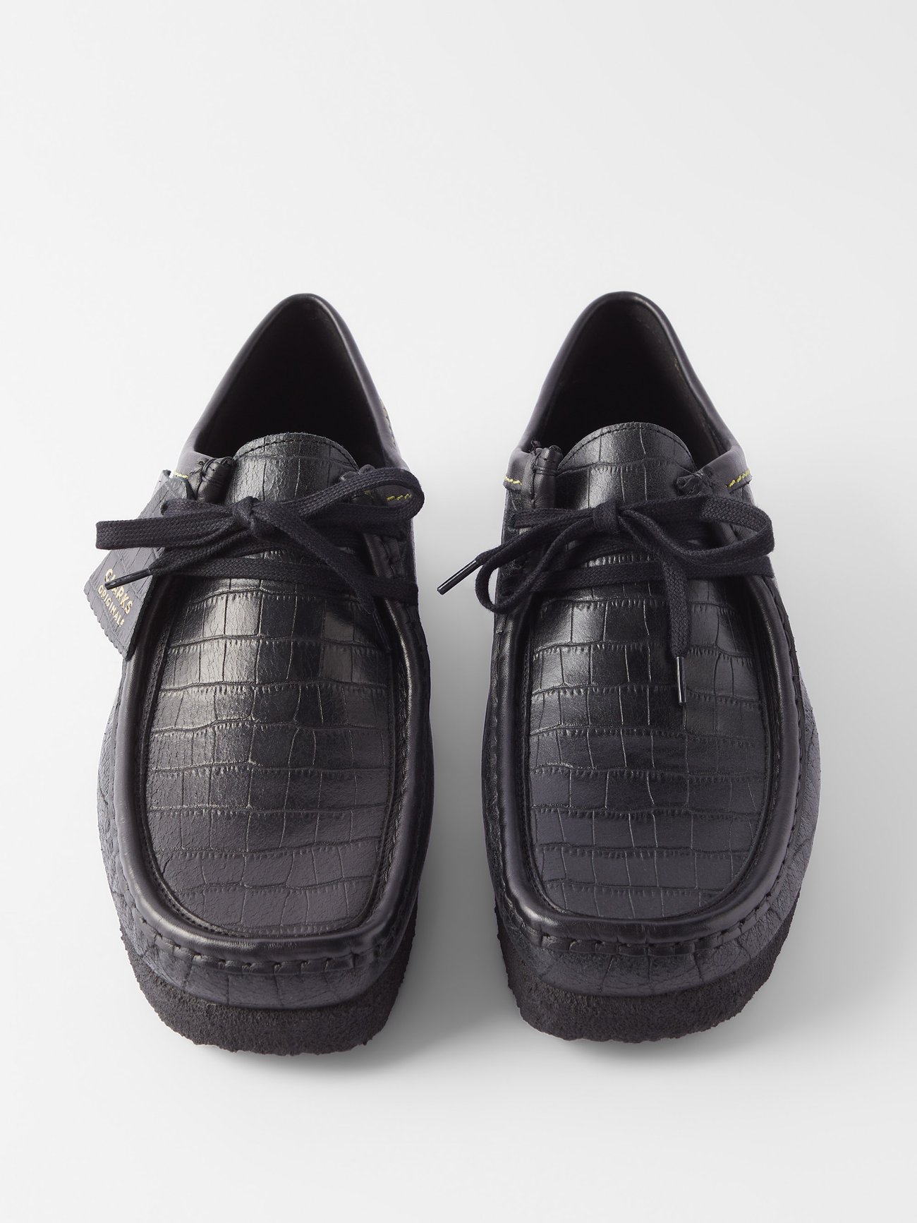 Black X Wacko Maria Wallabee croc-effect leather shoes | Clarks