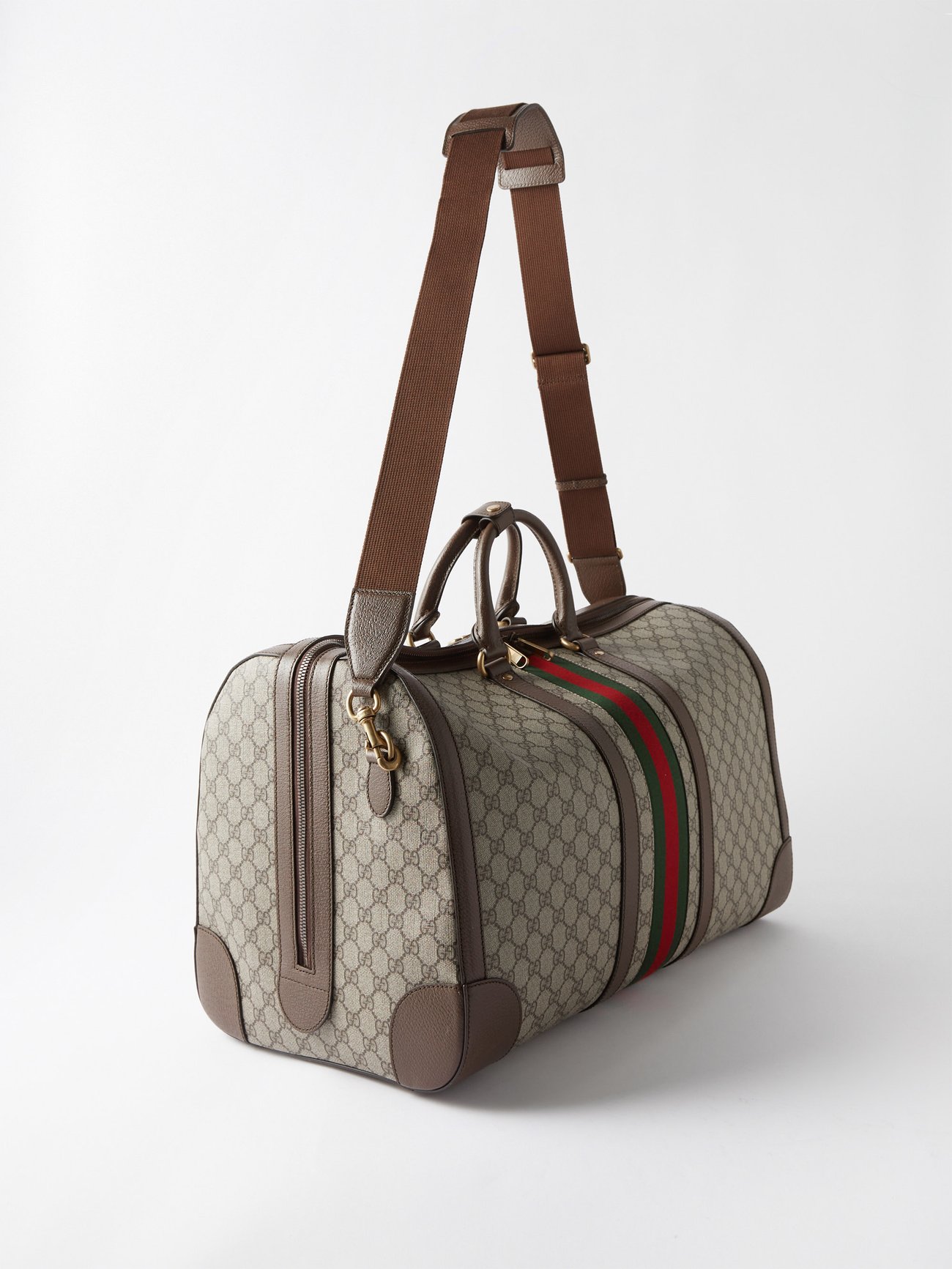 Gucci Ophidia GG Large Carry-On Canvas Duffle Bag Beige