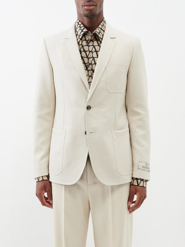 Valentino Garavani Veste de costume à boutonnage simple en laine