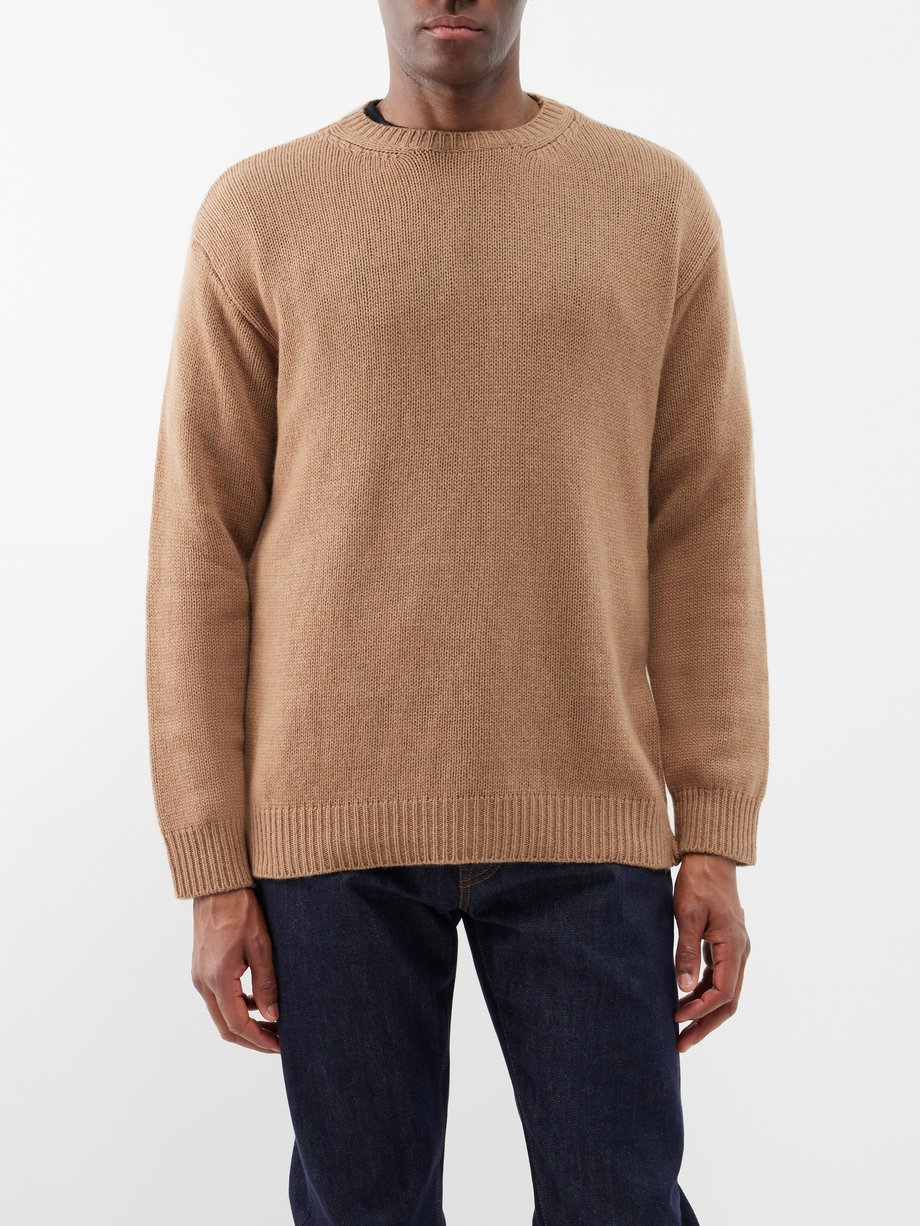 Camel Dropped-shoulder cashmere sweater | Valentino Garavani | MATCHES UK