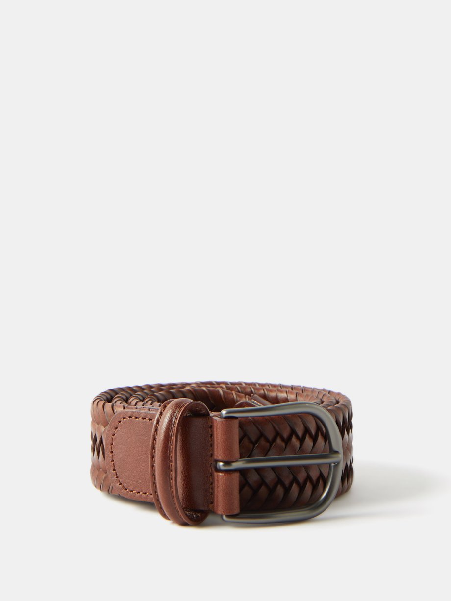 Brown Woven-leather belt, Anderson's