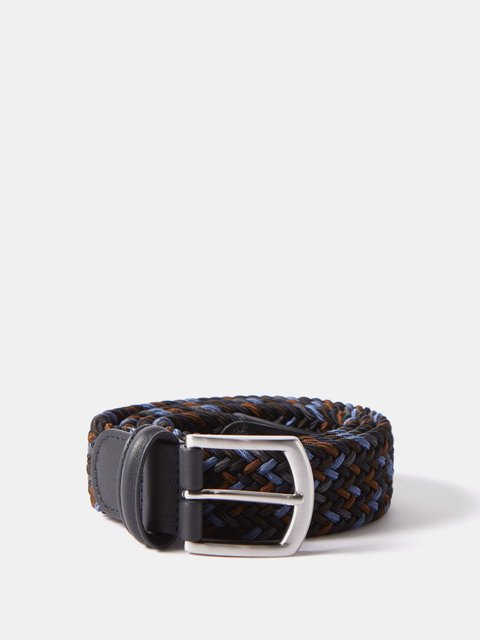 Brown Woven elasticated belt, Anderson's