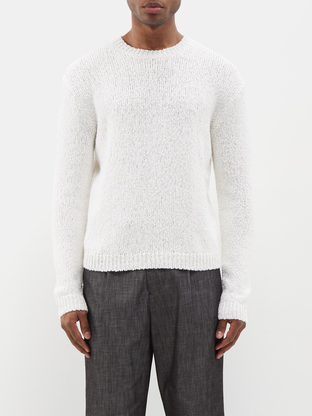 Pacific Fare Ham selv White Gaston knitted cotton-blend sweater | A.P.C. | MATCHESFASHION US