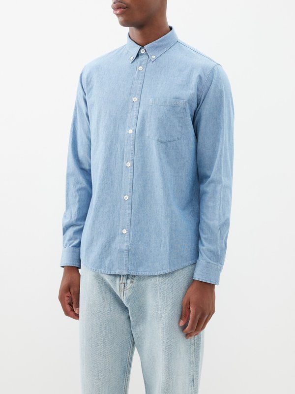 A.P.C. Edouard cotton-chambray shirt