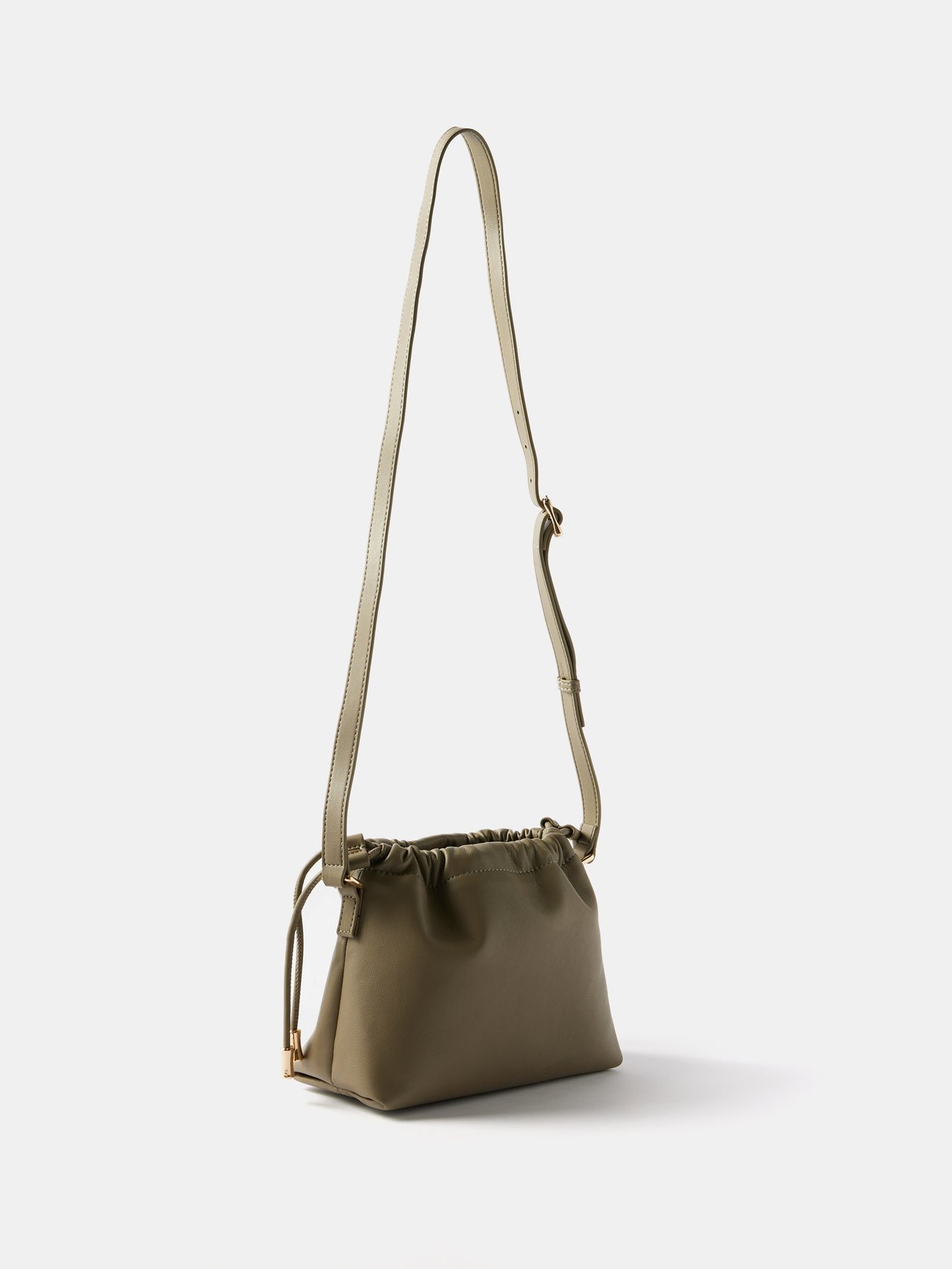 Camel Ninon mini faux-leather cross-body bag