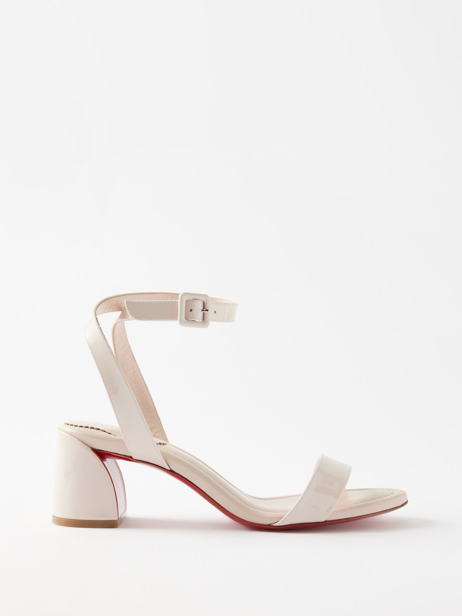 White Miss Sabina 55 patent-leather sandals | Christian Louboutin ...